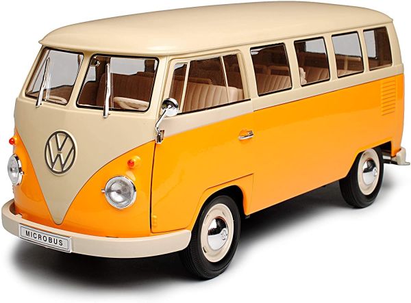 WEL18054W - VOLKSWAGEN T1 1962 mini bus blanc et orange - 1