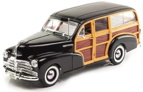 WEL19848W - CHEVROLET Fleetmaster 1948 break noir portes imitation bois - 1