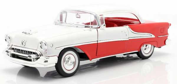 WEL19869W - OLDSMOBILE Super 88 1955 blanche et rouge - 1