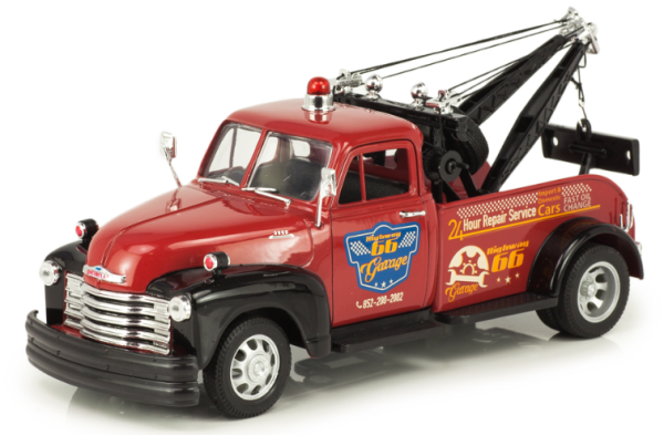 WEL22086S-W - CHEVROLET Tow Truck 1953 dépanneuse rouge Higway 66 Garage - 1