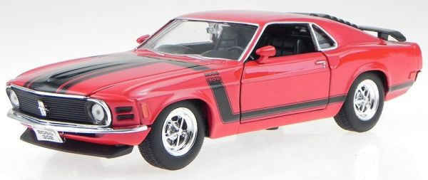 WEL22088W - FORD Mustang Boss 1970 rouge à bandes noires - 1