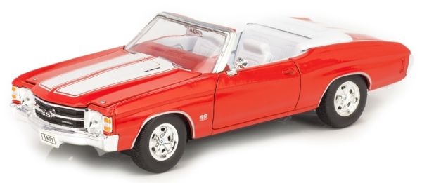 WEL22089WB - CHEVROLET Chevelle SS 454 1971 cabriolet ouvert orange à bandes blanches - 1