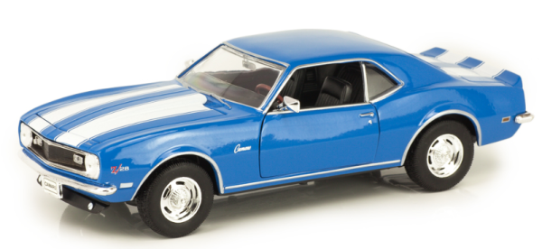 WEL22448W - CHEVROLET Camaro Z28 1968 bleue à bandes blanches - 1