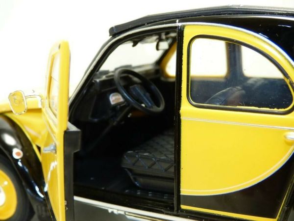 Norev France 1/43 – Citroën 2CV 6 Charleston – Jaune Et Noire – Occasion Très Bon état (sans Boîte)