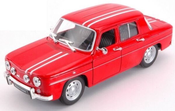 WEL24015WB - RENAULT R8 Gordini 1964 rouge à bandes blanches - 1