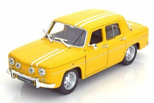WEL24015WC - RENAULT R8 gordini 1964 jaune à bandes blanches - 1