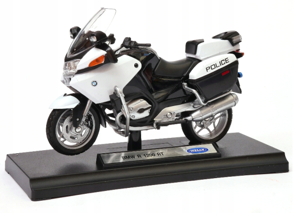 WELB19660PWB - Moto de police Française BMW R 1200 RT blanche et noire - 1