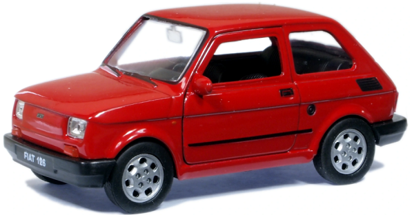 WELFI49720W - FIAT 126 rouge modèle à friction - 1