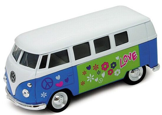 WEL701229BBL - VOLKSWAGEN mini bus blanc bleu 1962 love - 1
