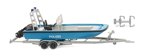 WIK009545 - Bateau MZB72 de police avec remorque - 1