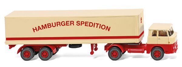 WIK051319 - HENSCHEL HS 14/16 4x2 avec semi caisse rigide 2 essieux Hamburger Spedition - 1