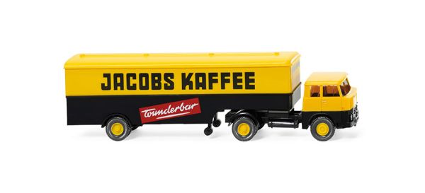 WIK051321 - HENSCHEL HS14/16 4x2 avec semi caisse rigide 1 essieu Jacobs Kaffee - 1