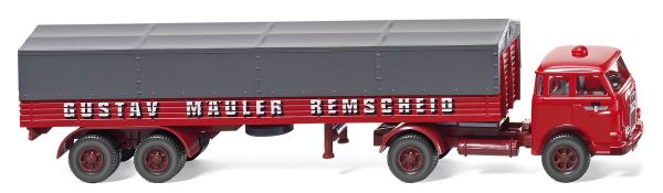 WIK051402 - MAN Pausbacke 4x2 avec semi 2 essieux bachée à ridelles Gustav Mauler Remscheid - 1