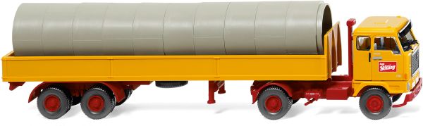 WIK051501 - VOLVO F88 4x2 avec semi plateau 2 essieux avec chargement - 1