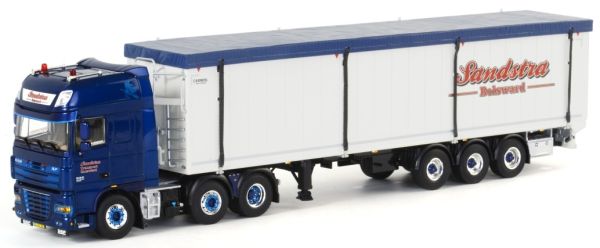 WSI01-1351 - DAF XF 105 Super Space Cab 6x2 et remorque tolée SANDSTRA BOLSWARD - 1