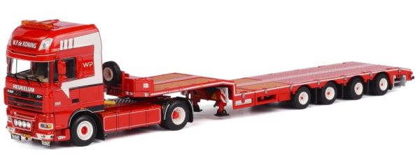 WSI01-1572 - DAF XF 105 Super Space Cab 4x2 et remoque porte engins W.P DE KONING - 1