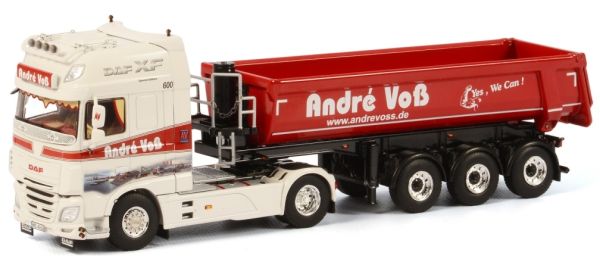 WSI01-1656 - DAF XF 105 Super Space Cab 4x2 et remorque benne ANDRE VOB - 1