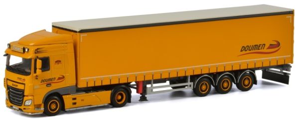 WSI01-1942 - DAF XF Space cab 4x2 et remorque bâchée Transports DOUMEN - 1