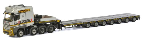 WSI01-1991 - MERCEDES BENZ Actros MP4 Gigaspace 8x4 et remorque porte engins extensible BLOEDORN - 1