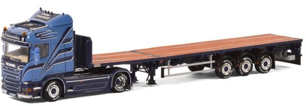 WSI01-1995 - SCANIA Highline Streamline 4x2 avec semi plateau 3 essieux - 1