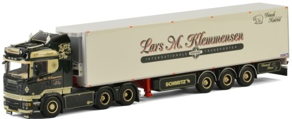 WSI01-2069 - SCANIA R13 HIGHLINE 6X4 avec semi frigo 3 essieux SCHMITZ transport Klemmensen - 1