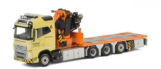 WSI01-2135 - VOLVO FH4 Globetrotter 8x4 Plateau et grue de dechargement VERSCHOOR - 1