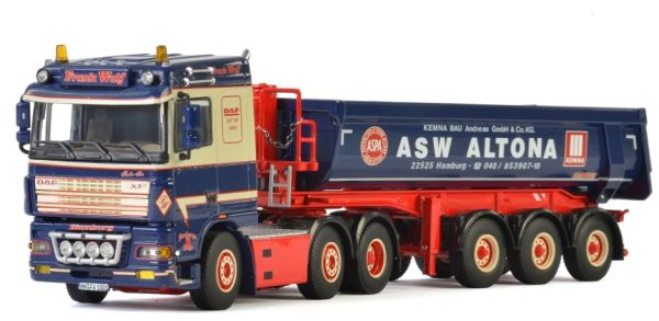 WSI01-2319 - DAF XF95 Space Cab 6x2 Frank Wulf avec semi benne 3 essieux ASW Altona - 1