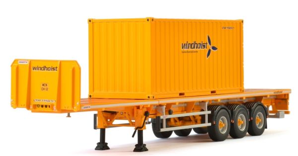 WSI01-2369 - Semi plateau 3 essieux avec container 20 pieds WINDHOIST - 1