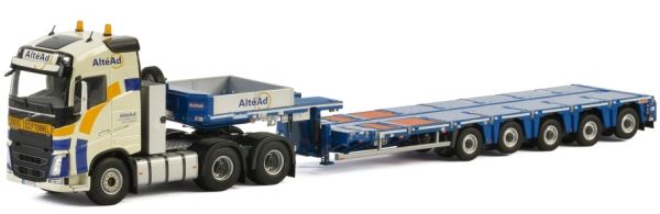 WSI01-2463 - VOLVO FH4 Globetrotter 6X4 et remorque porte engins extensible NOOTEBOOM 5 essieux ALTEAD - 1