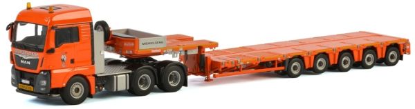 WSI01-2466 - MAN TGW XLX 6x4 Michielsens avec semi porte engins Nooteboom MCO PX - 5 essieux - 1