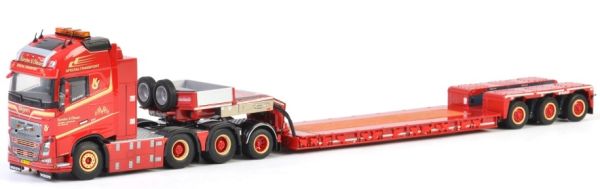 WSI01-2568 - VOLVO FH04 Globetrotter XL 6x4 et remorque porte engins surbaisée extensible KARSTEN OLESEN - 1
