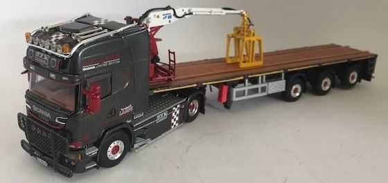 WSI01-2601 - SCANIA Streamline Topline 4x2 avec plateau 3 Essieux et grue de déchargement LAMPE - 1