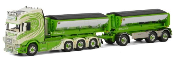 WSI01-2828 - SCANIA R Highline CR20H 8x4 benne déposable et remorque JA TRANSPORT - 1