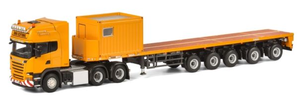 WSI04-1180 - SCANIA Steamline Topline 6x4 avec plateau porte balast et container 10 pieds - 1