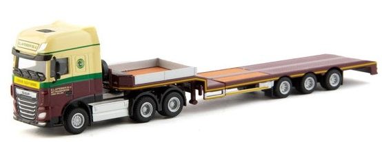 WSI72-2044 - DAF XF Super Space Cab 6x4 et remorque porte engins E.LAFEBER - 1