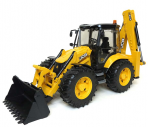 Bruder 02454 JCB 5CX Eco – Tractopelle Échelle 1:16, Godet Frontal, Pelle Arrière, Cabine Ouvrante – Jouet Chantier Dès 3 Ans