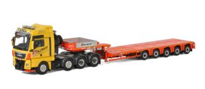 MAN TGX XXL 8x4 NOOTEBOOM avec plateau surbaissé 5 essieux SILVASTI