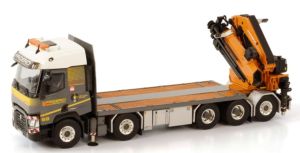 RENAULT T 10x4 porteur plateau avec grue de chargement FASSI 100 FRIDERICI