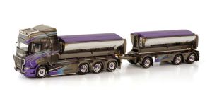 WSI01-3665 - SCANIA R HIGHLINE CR20H 8x4 porteur avec remorque 3 essieux EKDAHLS GRAV & TRANSPORT