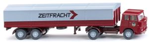WIK051407 - Camion 4X2 plateau Henschel Zeitfracht remorque 2 essieux