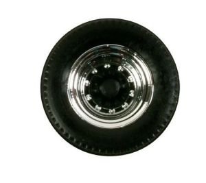 HER052597 - 12 jeux de pneus avec jantes pour remorque - Chromés et noirs