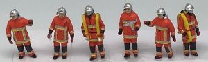 ALERTE0117 - 6 Pompiers Feu urbain combinaison Orange