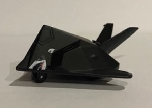 Avion de chasse noir à friction
