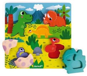 JAN07104 - Puzzle 6 pièces – Cache cache Dinosaures