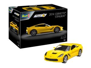 REV07825 - Easy-Click Corvette Stingray 2014 jaune à assembler