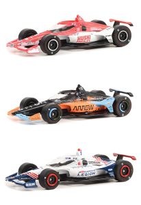 Set de 3 voitures : INDIANAPOLIS 500 #8 Marcus ERICSSON - #5 Pato O'WARD - #1 Tony KANAAN