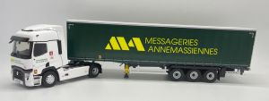 ELI118194 - RENAULT T480 4x2 2021 avec remorque bâché 3 Essieux des MESSAGERIES ANNEMASSIENNES
