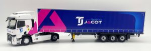 ELI118522 - RENAULT T 480 4x2 avec remorque bâchée 3 Essieux Transports  JACOT