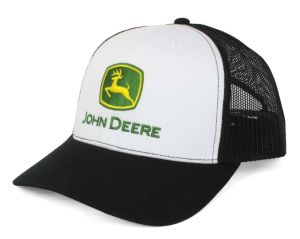 1308-3346-WHBK - Casquette Noir et Blanche JOHN DEERE dos en maille