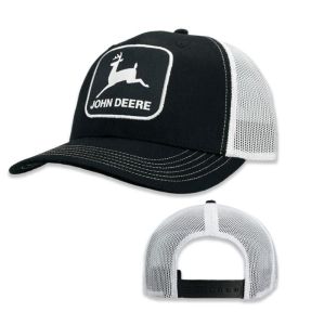 MC13080917WH - Casquette noire avec maille blanche JOHN DEERE